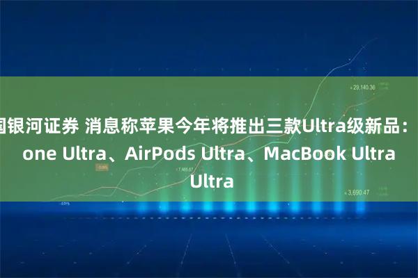 中国银河证券 消息称苹果今年将推出三款Ultra级新品：iPhone Ultra、AirPods Ultra、MacBook Ultra