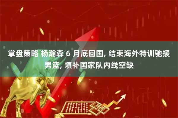 掌盘策略 杨瀚森 6 月底回国, 结束海外特训驰援男篮, 填补国家队内线空缺
